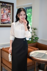 ÁO THỜI TRANG TRƠN TAY PHỐI VOAN AT229
