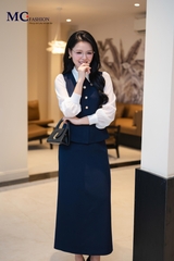 ÁO THỜI TRANG KÍ GIẢ PHỐI CỔ VÀ TAY AT231