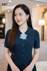 Set kí giả, chân váy dập ly TA1418+ CV0663