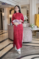 Set áo dài gấm công sở AD105 và quần QD100