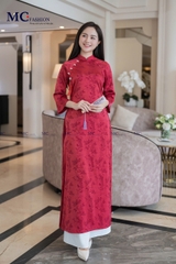 Set áo dài gấm công sở AD105 và quần QD100