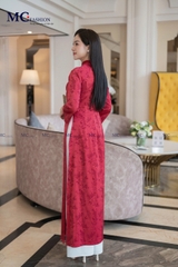 Set áo dài gấm công sở AD105 và quần QD100