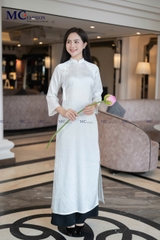 Set áo dài gấm công sở AD105 và quần QD100