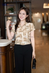 ÁO THỜI TRANG HỌA TIẾT PHỐI HOA NGỰC AT211