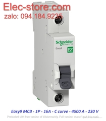 Schneider EZ9F34116 - Easy9 MCB - 1P 16A - C curve - 4500 A - 230 V