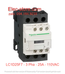 Khởi Động Từ Schneider LC1D25 - Contactor Schneider LC1D25F7 - Khởi 3 Pha 25A 110VAC