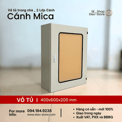 Vỏ Tủ 2 Lớp Cánh - Mặt Mica 400x600x200 mm - Vỏ Tủ Điện Mặt Trời 400x600x200 mm - Vỏ Tủ 40x60x20cm