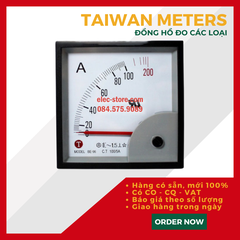 Đồng hồ đo Ampe Taiwan Meters BE 96×96 100/5A