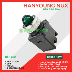 Đèn báo Hanyoung CRP-25AG phi 25 - Đèn LED Màu Xanh - Pilot Lamp Hanyoung Nux