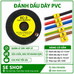 Combo 10 Số Đánh Dấu Dây EC3 Từ 0–9 ⚡ Cable Marker – 350 Mắt/Bộ