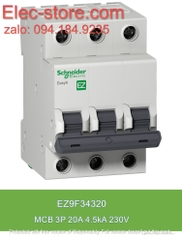 Schneider EZ9F34320 - Easy9 MCB - 3P 20A - C curve - 4500 A - 230 V