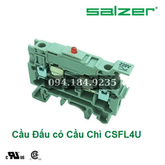 Cầu đấu dây mắt rời F4UL - Cầu đấu có cầu chì CF4UL - Cầu đấu cầu chì Ø5×20/25 F4U(L) | Có đèn chỉ thị, 6.3A 750V - Cầu đấu connectech Salzer