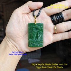 MẶT DÂY CHUYỀN CHẠM KHẮC THUẬN BUỒM XUÔI GIÓ NGỌC BÍCH XANH TỰ NHIÊN