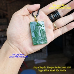MẶT DÂY CHUYỀN CHẠM KHẮC THUẬN BUỒM XUÔI GIÓ NGỌC BÍCH XANH TỰ NHIÊN