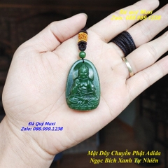 MẶT DÂY CHUYỀN PHẬT A DI ĐÀ NGỌC BÍCH XANH TỰ NHIÊN