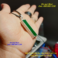 MẶT DÂY CHUYỀN VÔ SỰ BÀI NGỌC BÍCH XANH TỰ NHIÊN BỌC BẠC