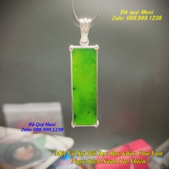 MẶT DÂY CHUYỀN VÔ SỰ BÀI NGỌC BÍCH XANH TỰ NHIÊN BỌC BẠC