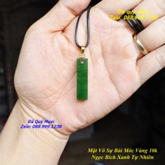 MẶT DÂY CHUYỀN VÔ SỰ BÀI NGỌC BÍCH XANH TỰ NHIÊN MÓC VÀNG 10K