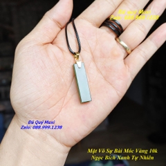 MẶT DÂY CHUYỀN VÔ SỰ BÀI NGỌC BÍCH XANH TỰ NHIÊN MÓC VÀNG 10K