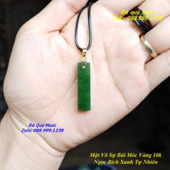 MẶT DÂY CHUYỀN VÔ SỰ BÀI NGỌC BÍCH XANH TỰ NHIÊN MÓC VÀNG 10K