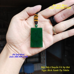 MẶT DÂY CHUYỀN VÔ SỰ BÀI NGỌC BÍCH XANH TỰ NHIÊN DÁNG HÌNH THANG