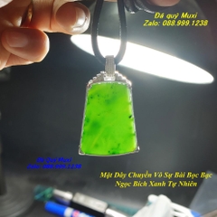 MẶT DÂY CHUYỀN VÔ SỰ BÀI NGỌC BÍCH XANH TỰ NHIÊN BỌC BẠC