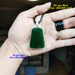 MẶT DÂY CHUYỀN VÔ SỰ BÀI NGỌC BÍCH XANH TỰ NHIÊN BỌC BẠC