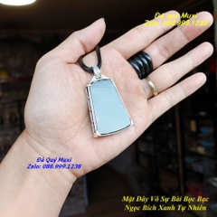 MẶT DÂY CHUYỀN VÔ SỰ BÀI NGỌC BÍCH XANH TỰ NHIÊN BỌC BẠC