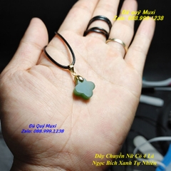 MẶT DÂY CHUYỀN CỎ 4 LÁ NGỌC BÍCH XANH TỰ NHIÊN