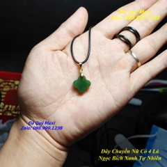 MẶT DÂY CHUYỀN CỎ 4 LÁ NGỌC BÍCH XANH TỰ NHIÊN
