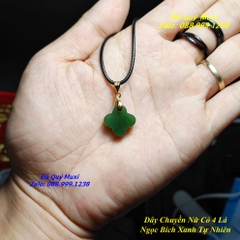 MẶT DÂY CHUYỀN CỎ 4 LÁ NGỌC BÍCH XANH TỰ NHIÊN