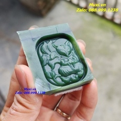 MẶT DÂY CHUYỀN HỒ LY NIỆM PHẬT NGỌC BÍCH XANH TỰ NHIÊN - HÀNG VIP