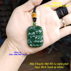 MẶT DÂY CHUYỀN HỒ LY NIỆM PHẬT NGỌC BÍCH XANH TỰ NHIÊN - HÀNG VIP