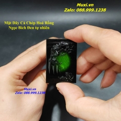 MẶT DÂY CHUYỀN CÁ CHÉP HOÁ RỒNG NGỌC BÍCH ĐEN
