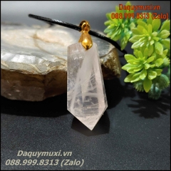 MẶT DÂY CHUYỀN LỤC GIÁC ĐÁ THẠCH ANH HỒNG