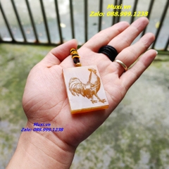 MẶT DÂY CHUYỀN VÔ SỰ BÀI ĐÁ MÃ NÃO ĐỎ CAM CHẠM KHẮC HÌNH CON GÀ
