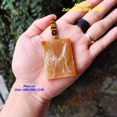 MẶT DÂY CHUYỀN VÔ SỰ BÀI ĐÁ MÃ NÃO ĐỎ CAM CHẠM KHẮC HÌNH CON GÀ