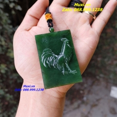 MẶT DÂY CHUYỀN HÌNH CON GÀ NGỌC BÍCH XANH TỰ NHIÊN