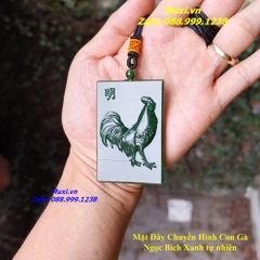 MẶT DÂY CHUYỀN HÌNH CON GÀ NGỌC BÍCH XANH TỰ NHIÊN