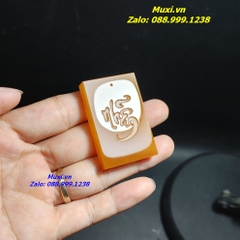 MẶT DÂY CHUYỀN VÔ SỰ BÀI ĐÁ MÃ NÃO ĐỎ CAM CHẠM KHẮC CHỮ NHẪN