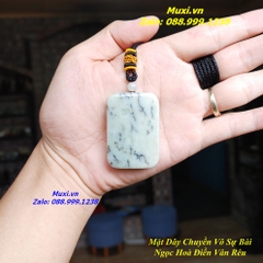 MẶT DÂY CHUYỀN VÔ SỰ BÀI NGỌC HOÀ ĐIỀN VÂN RÊU - QUẾ HOA
