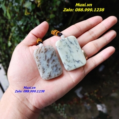 MẶT DÂY CHUYỀN VÔ SỰ BÀI NGỌC HOÀ ĐIỀN VÂN RÊU - QUẾ HOA