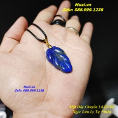MẶT DÂY CHUYỀN HÌNH LÁ BỒ ĐỀ ĐÁ LAPIS LAZULI