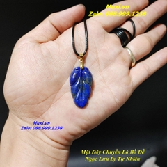 MẶT DÂY CHUYỀN HÌNH LÁ BỒ ĐỀ ĐÁ LAPIS LAZULI