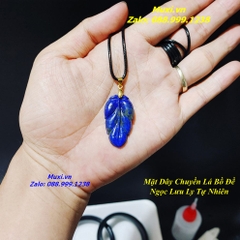 MẶT DÂY CHUYỀN HÌNH LÁ BỒ ĐỀ ĐÁ LAPIS LAZULI