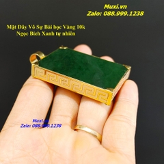 MẶT DÂY CHUYỀN VÔ SỰ BÀI NGỌC BÍCH XANH TỰ NHIÊN BỌC VÀNG CHO NAM- HÀNG VIP