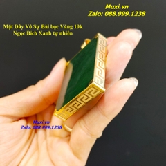 MẶT DÂY CHUYỀN VÔ SỰ BÀI NGỌC BÍCH XANH TỰ NHIÊN BỌC VÀNG CHO NAM- HÀNG VIP