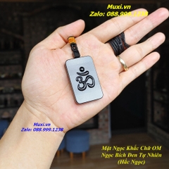 MẶT DÂY CHUYỀN CHỮ OM HẮC NGỌC HOÀ ĐIỀN TỰ NHIÊN