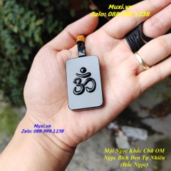 MẶT DÂY CHUYỀN CHỮ OM HẮC NGỌC HOÀ ĐIỀN TỰ NHIÊN