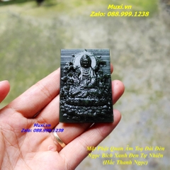 MẶT DÂY CHUYỀN QUAN ÂM BỒ TÁT NGỌC BÍCH ĐEN TỰ NHIÊN